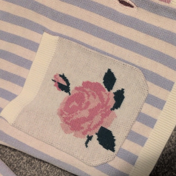 NWT For Love And Lemons Sample Rose Striped Cardigan Size Small! - Picture 2 of 7